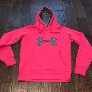 NWOT UNDER ARMOUR Neon Pink Sweatshirt Size S